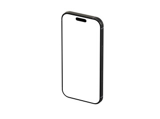 High-quality photo of a black smartphone with a blank screen, perfect for app presentations or technology websites. Clean, modern design.
