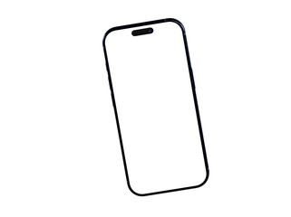 Clean design, isolated smartphone mockup with blank screen. Perfect for app presentations.