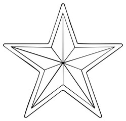Obraz premium Isolated Five Pointed Star Line Drawing with Inner Layer Star Shape Illustration