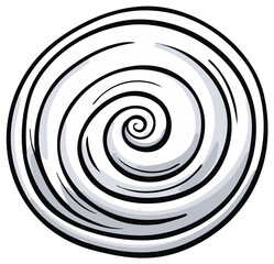 Naklejka premium Abstract Swirl Pattern with Black Outline and Gray Shading