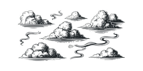 Hand Drawn Clouds and Smoke Wisps Collection