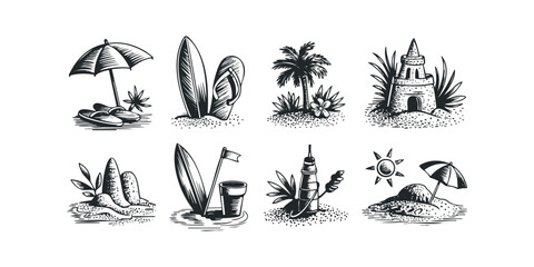 Beach Vacation Summer Fun Elements Collection