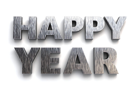 Metallic happy new year wishes for a prosperous 2024 and beyond, celebrating a fresh start and new beginnings with shimmering success