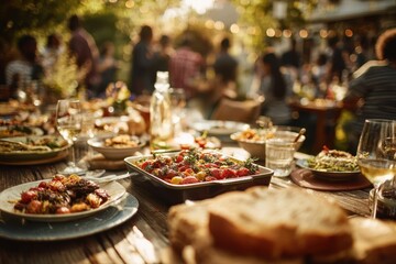 Outdoor Luncheon for Varied Individuals with Food
