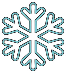 Obraz premium Delicate Light Blue Snowflake Illustration Winter Season Holiday Decoration