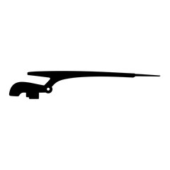 black and white silhouette vector icon of Car wipers on white background