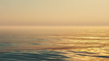 Obraz premium Tranquil Evening Seascape with Calm Waters and Soft Golden Light at Dusk
