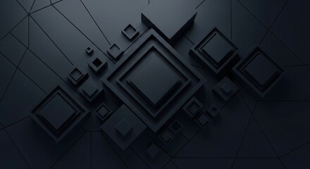 Abstract Geometric Shapes and Forms in Dark Tones