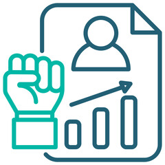 Empowerment Outline Blue Icon