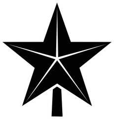 Obraz premium Bold black five pointed star shape with internal lines symbolizing achievement or excellence