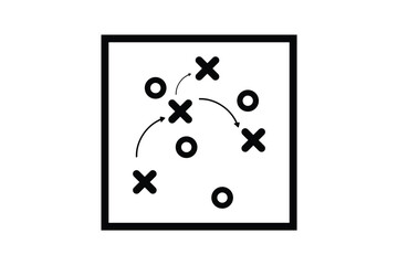 Soccer field Vector Strategy Plan game icon, soccer strategy game plan icon.