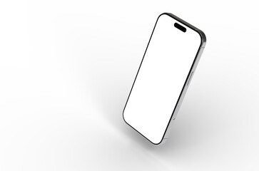 High-quality image of a modern smartphone with a blank screen, perfect for app presentations or website mockups.
