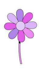 Stylized Purple-Pink Flower Illustration with Symmetrical Petal Arrangement