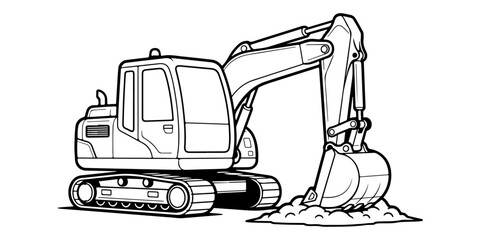 Chibi Excavator Coloring Page © takichan