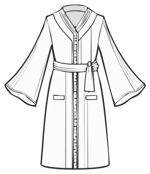 black and white robe fashion design clip art preview