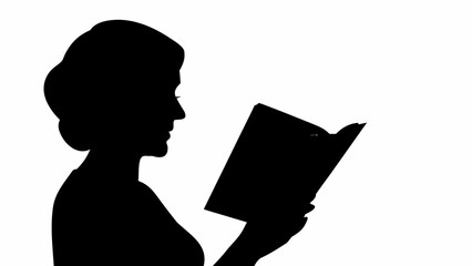 Silhouette of woman engrossed in reading a captivating novel, lost in thought and enjoying her literary escape