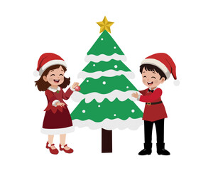 children with christmas presents