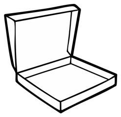 Open Empty Cardboard Box Top Angled Isometric View Container Packages Outlines