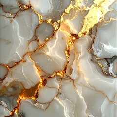 Elegant Marble Texture with Golden Veins.
