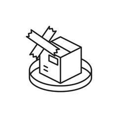 Tape Icon, Sealed Package UI for Branding Presentations.