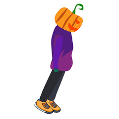 Pumpkin Headed Character Illustration Halloween-themed designs.