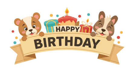 happy birthday card with bunny