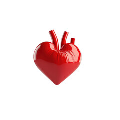 Obraz premium Glossy Red Heart Icon with Two Vessels on an Isolated Background