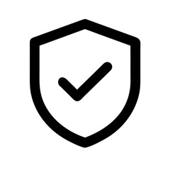 Shield with checkmark icon for security and safety