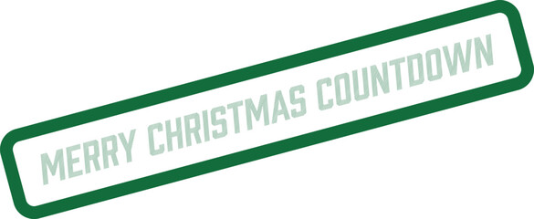 Merry Christmas Countdown green stamp marking the approaching holiday