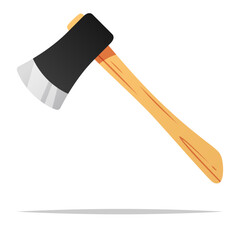 Cartoon wood axe vector isolated illustration