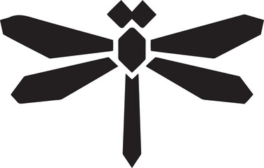 Stylized dragonfly isolated on white background for nature and insect themes