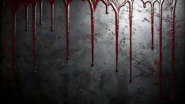 Dark and gritty textured background with dripping blood streaks creating a horror or crime scene atmosphere