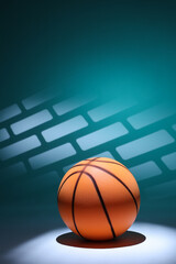 Basketball Photographed in a Studio with Patterned Background