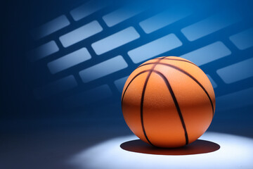 Basketball Photographed in a Studio with Patterned Background