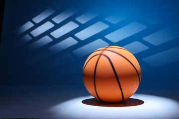 Basketball Photographed in a Studio with Patterned Background