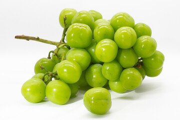 a bunch of large green grapes isolated