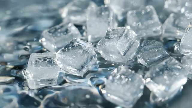 An extreme close-up, slow-motion view of salt (NaCl) dissolving in water. Watch as ionic bonds break and sodium and chloride ions disperse into the liquid.