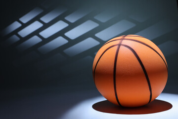 Basketball Photographed in a Studio with Patterned Background