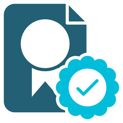 License Blue White Icon