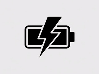 Charging battery icon with lightning bolt representing power, energy, and fast charging for tech, mobile, and digital concepts