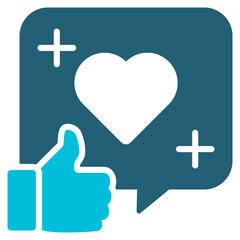 Endorsement Blue White Icon