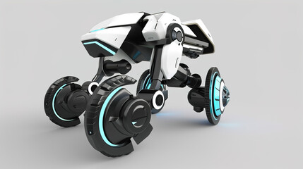 Close-up of Intelligent Wheeled Robot, Showing Mechanical Structure and Tech Sense