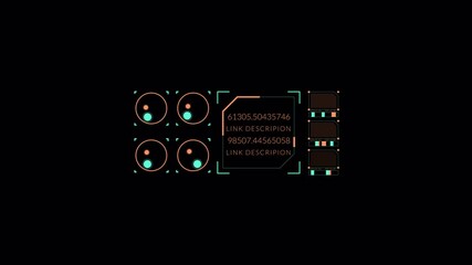 Sci-Fi Heads-Up Display Animation Featuring Digital Data Processing and System Analysis - Powered by Adobe