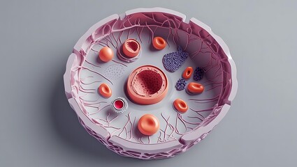 Complex Microscopic Organism or Cell Structure Revealing Intricate Biological Patterns