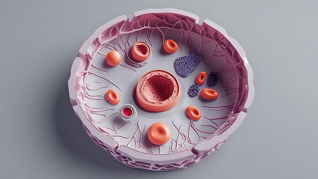 Complex Microscopic Organism or Cell Structure Revealing Intricate Biological Patterns