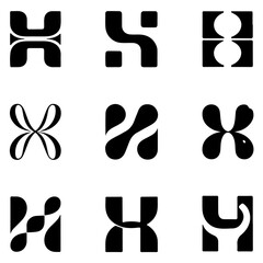 Fototapeta premium Collection of letter h logo designs isolated on white background for creative use