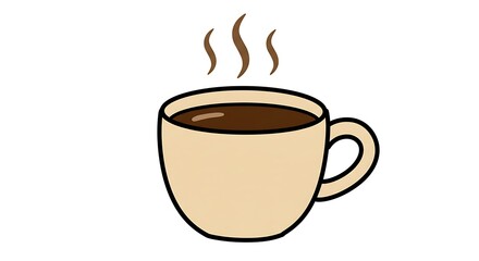 Obraz premium Steaming cup of coffee vector illustration isolated on white background