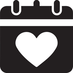 Calendar icon with a heart symbol