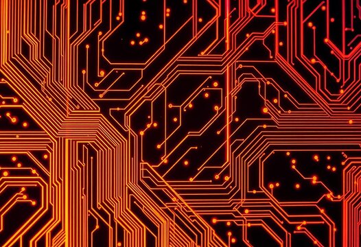 Abstract circuit board texture, glowing digital lines,  lines,  background - Powered by Adobe