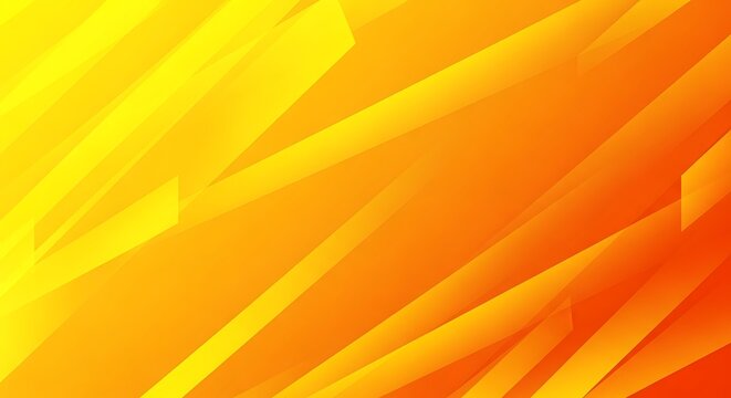 Modern digital background of bright orange and yellow with a vibrant abstract design of layered, angular shapes